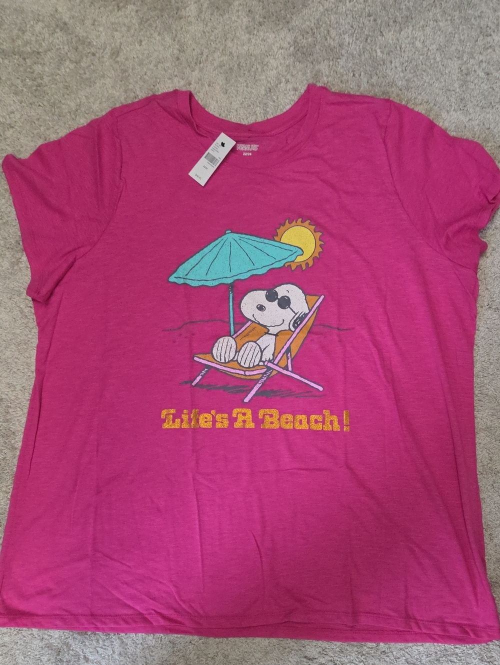 Lane Bryant Pink Snoopy 'Life's A Beach' Graphic Tee